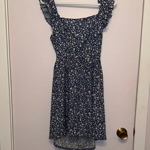 SHEIN Ruffle Sleeve Open Back Dress